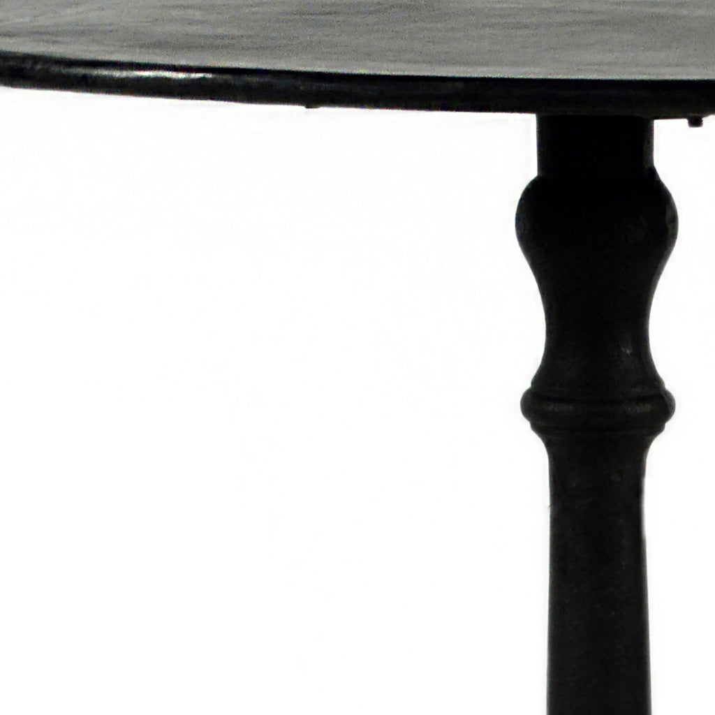 Saylor 32" Round Tall Black Iron Bar Table with Molded Pedestal Base and Foot