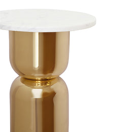 Hourglass Brass Base Side Table