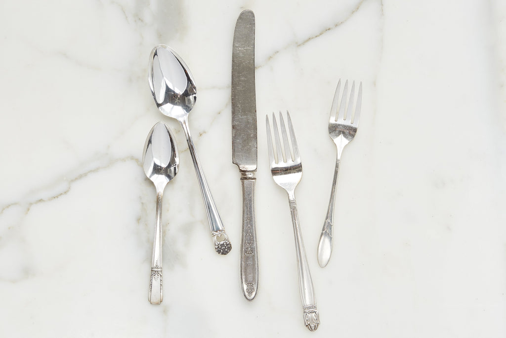 Found Silver Plate Flatware, Set of 5