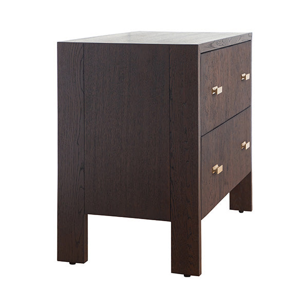 Two Drawer Side Table With Fluted Detail