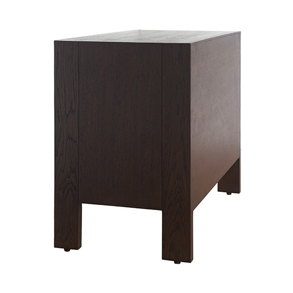 Two Drawer Side Table With Fluted Detail