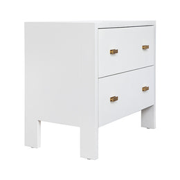 Two Drawer Side Table With Fluted Detail