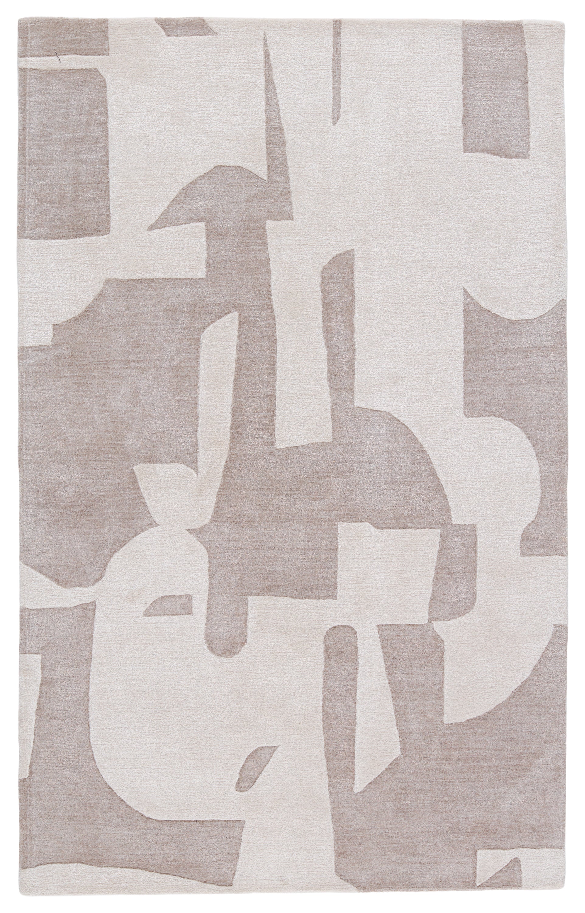 Noverre Handmade Area Rug Taupe/ Cream 9' x 12'