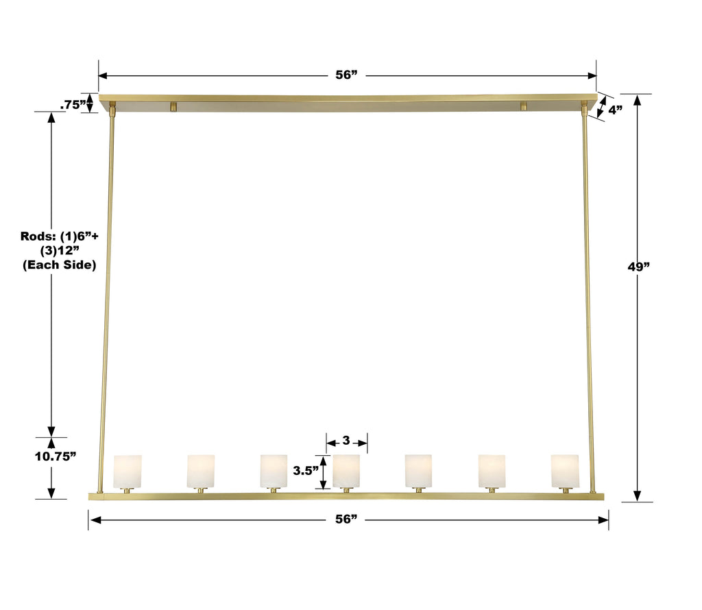 Aragon 7 Light Linear Chandelier