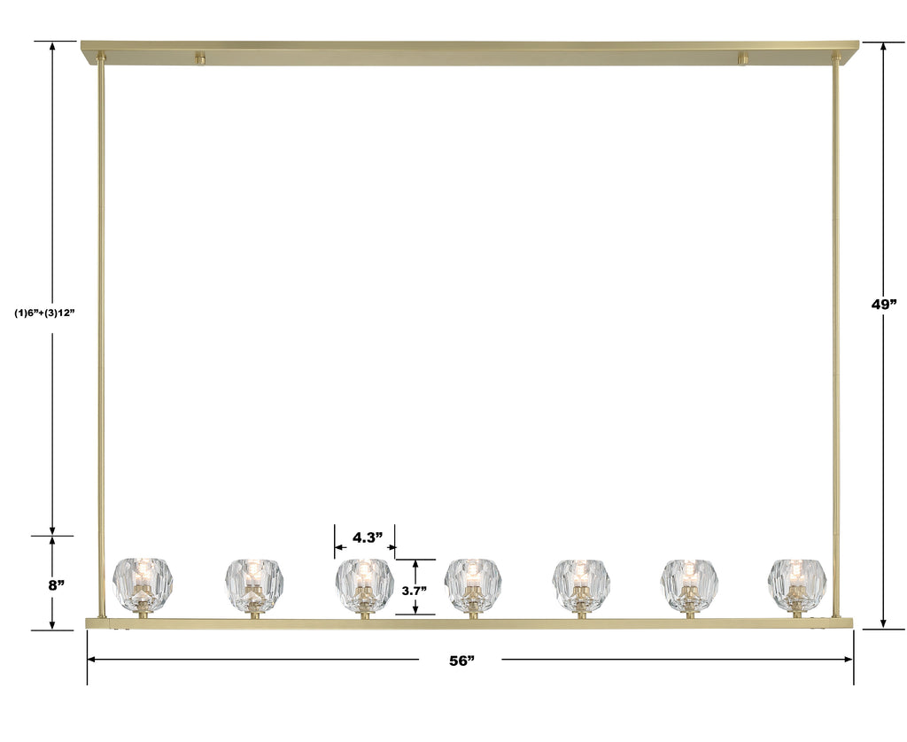 Aragon 7 Light Linear Chandelier