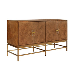 Four Door Buffet With Antique Brass Metal Base