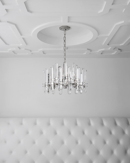 Bonnington Chandelier, Polished Nickel With Crystal