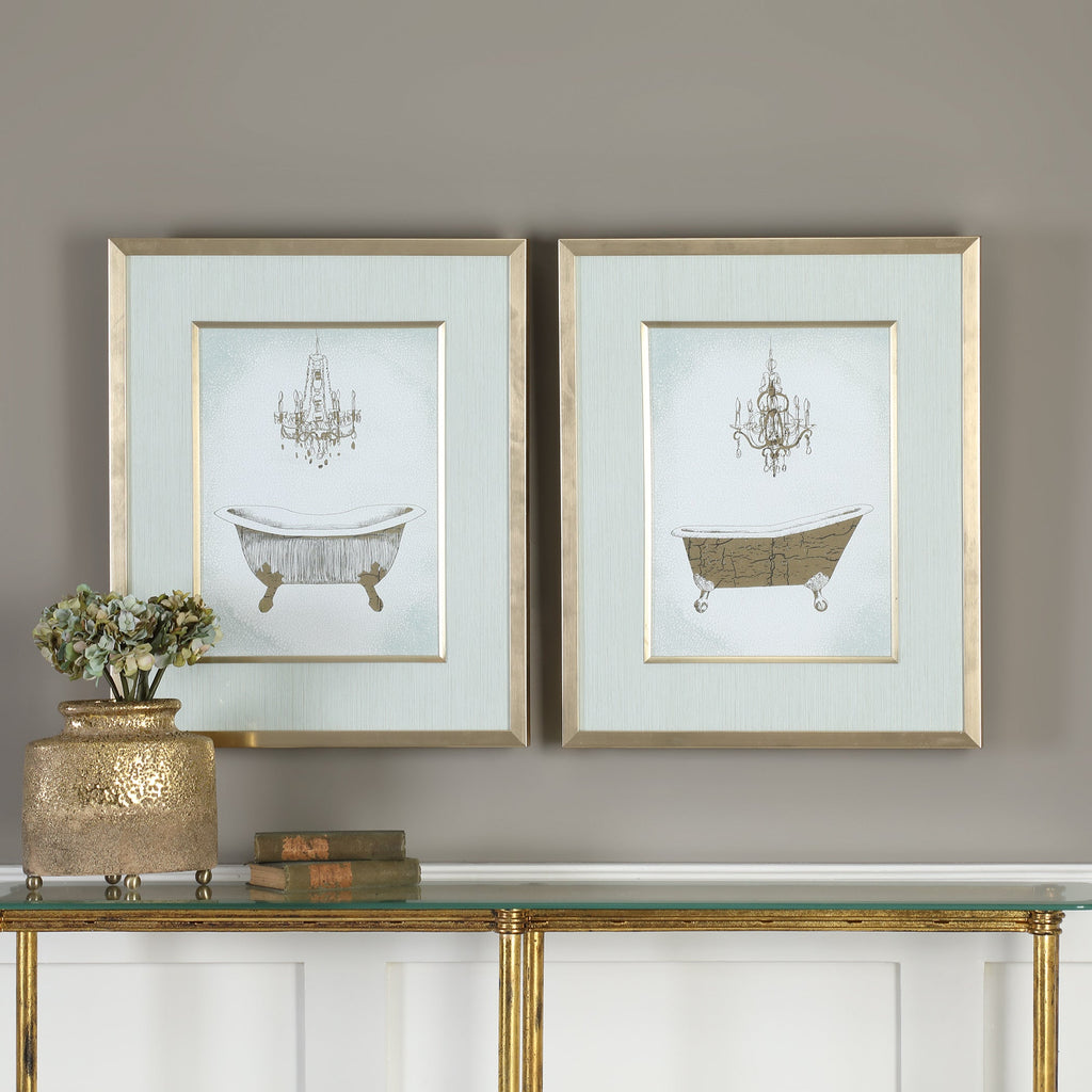 Gilded Bath Prints Set of 2