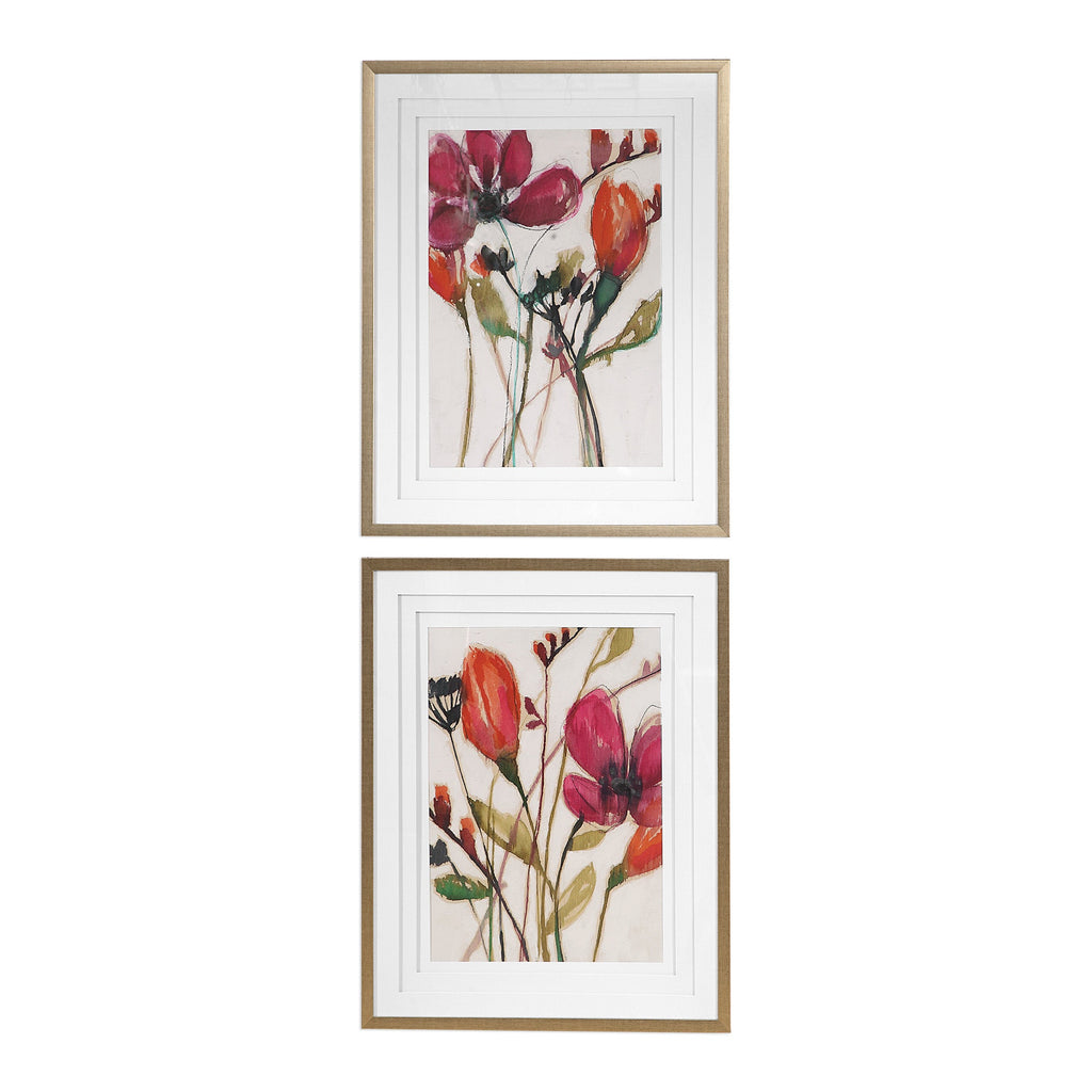 Vivid Arrangement Floral Prints, Set of 2