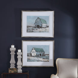 Plein Air Barns Framed Prints Set/2