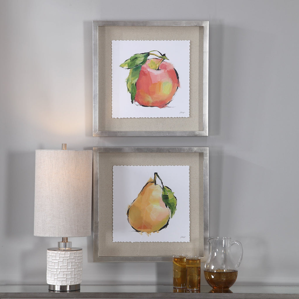 Designer Fruits Framed Prints, Set/2