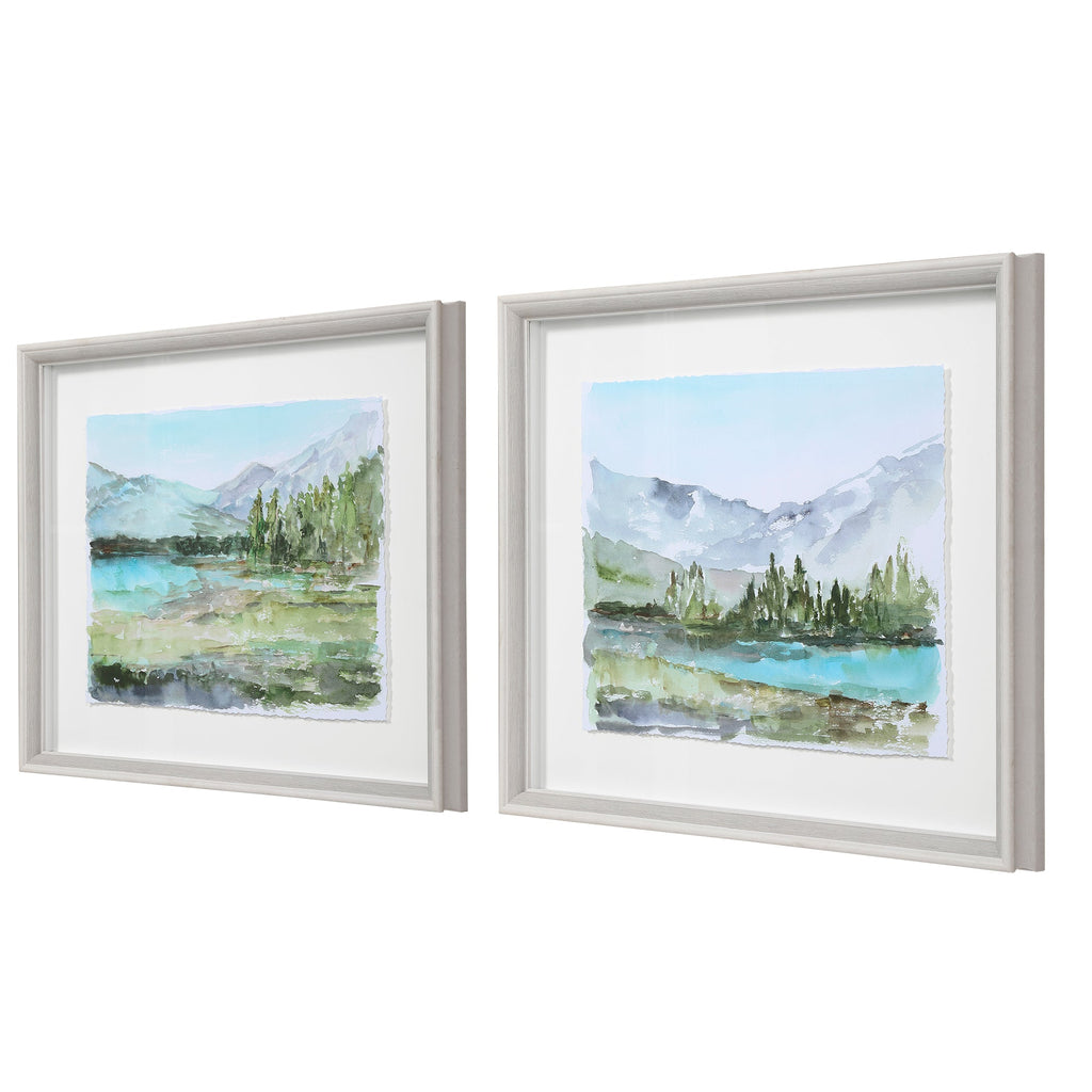 Plein Air Reservoir Watercolor Prints, Set of 2