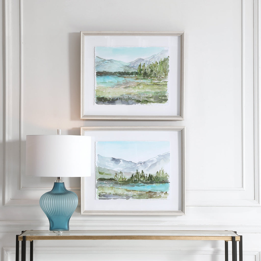 Plein Air Reservoir Watercolor Prints, Set of 2