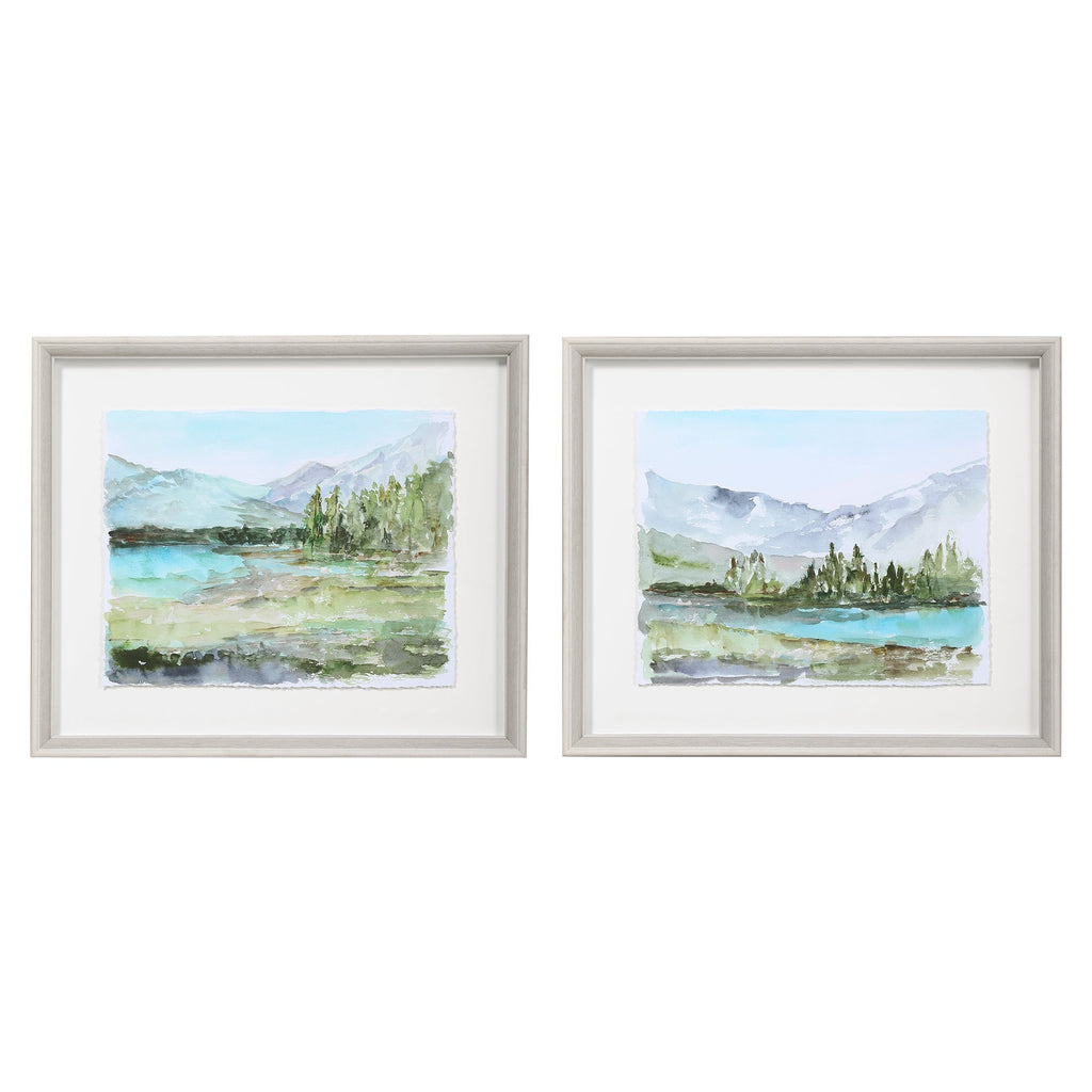 Plein Air Reservoir Watercolor Prints, Set of 2