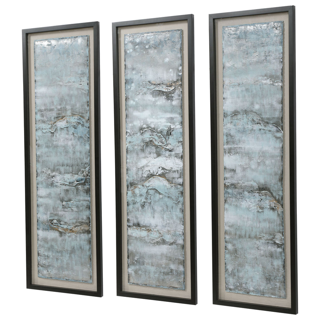 Ocean Swell Painted Metal Art, Set of 3, 3 Cartons