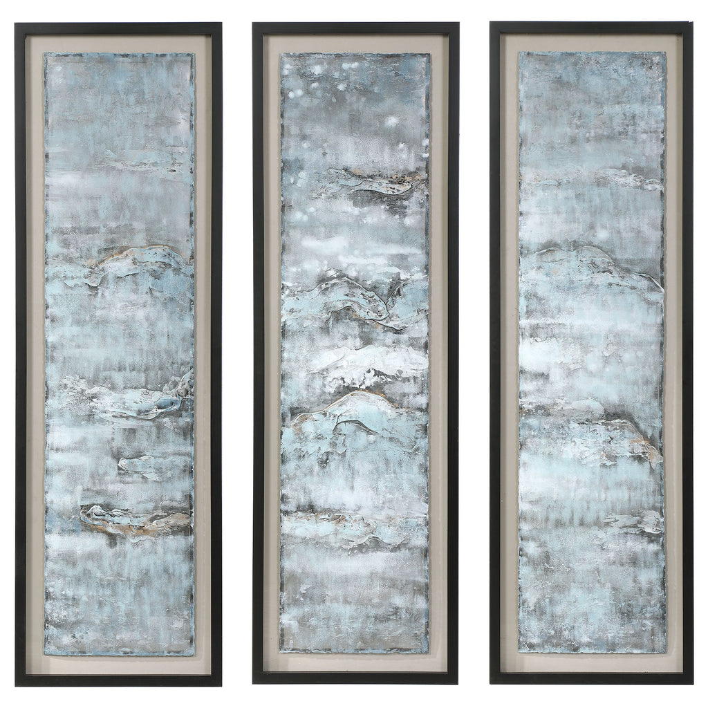 Ocean Swell Painted Metal Art, Set of 3, 3 Cartons