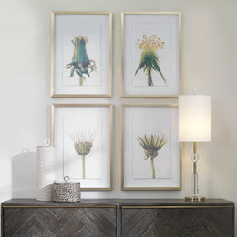 Wildflowers Gold Framed Prints, Set of 4