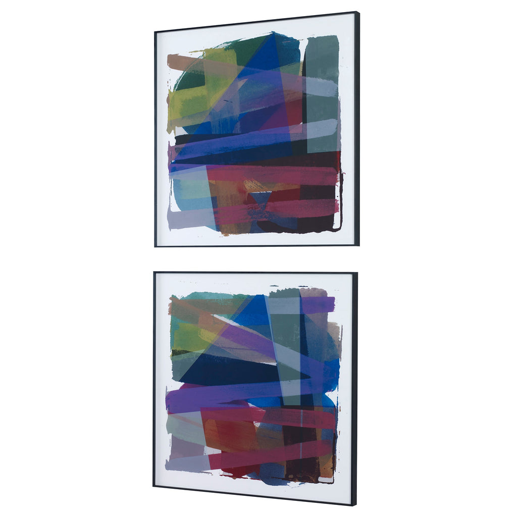 Vivacious Abstract Framed Prints,Set of 2