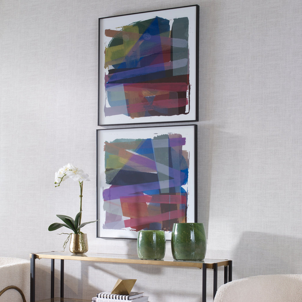 Vivacious Abstract Framed Prints,Set of 2