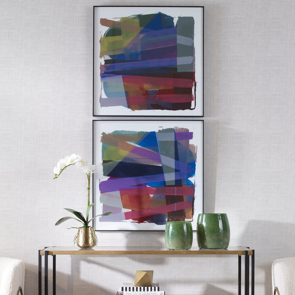 Vivacious Abstract Framed Prints,Set of 2