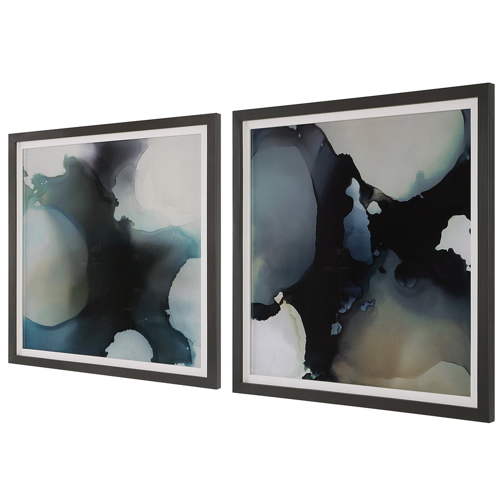 Telescopic Abstract Framed Prints,Set of 2