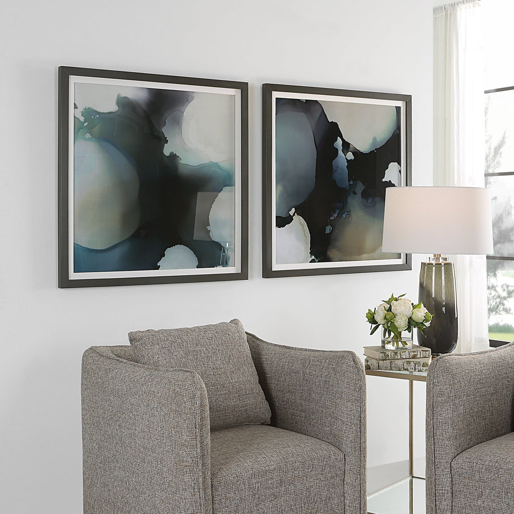 Telescopic Abstract Framed Prints,Set of 2