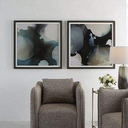 Telescopic Abstract Framed Prints,Set of 2