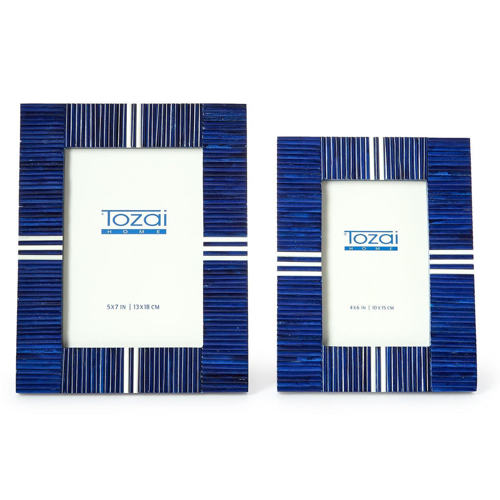 S/2 Stacks Navy Blue Photo Frame