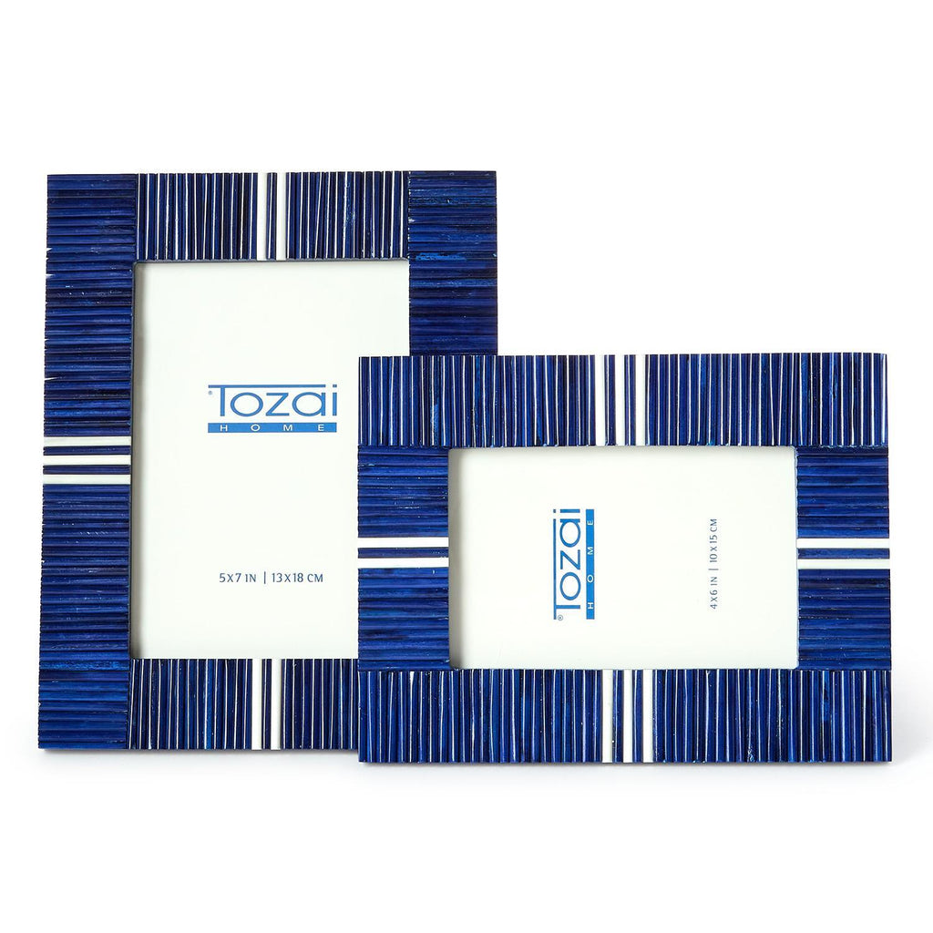 S/2 Stacks Navy Blue Photo Frame