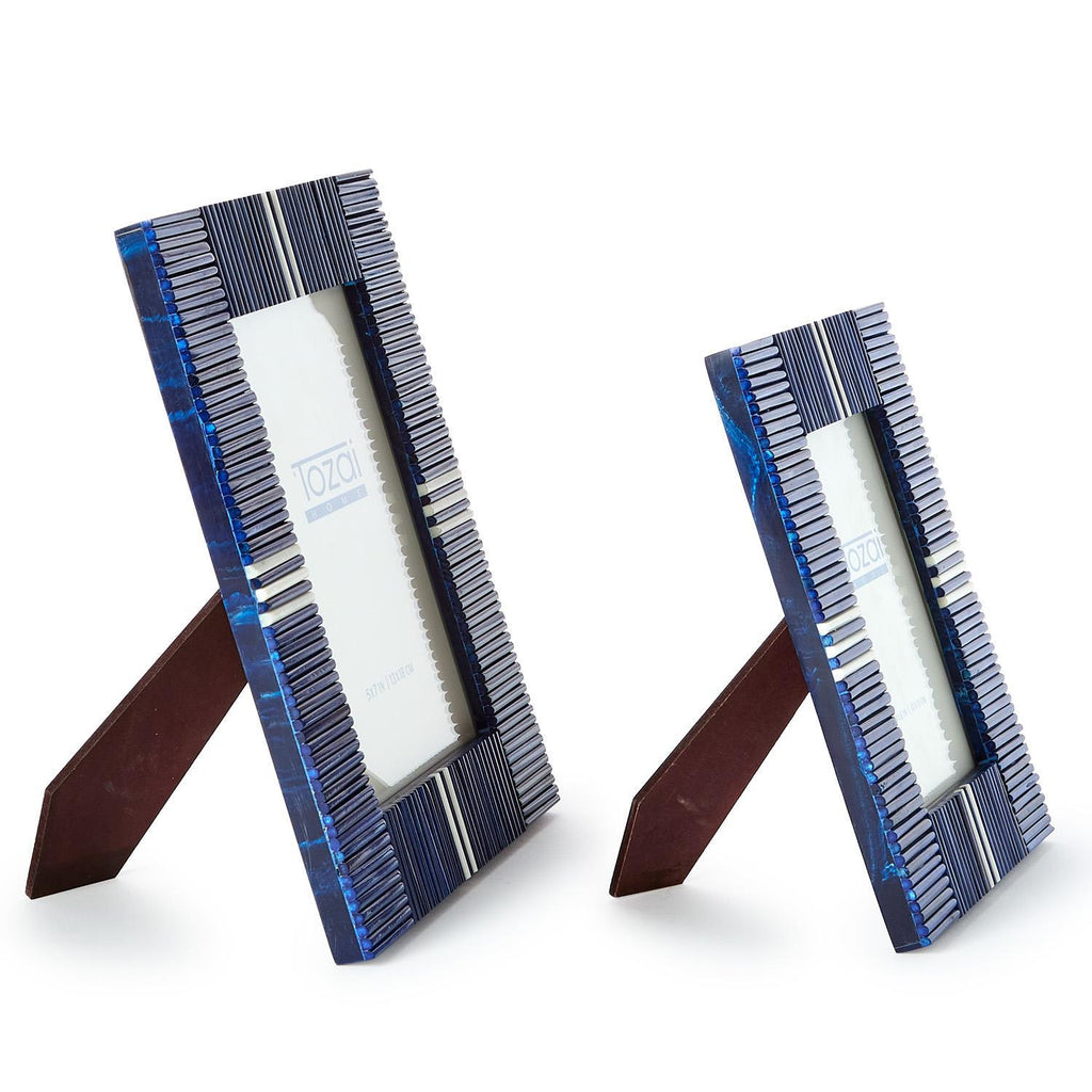S/2 Stacks Navy Blue Photo Frame