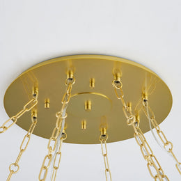 Asbury Park Chandelier, Aged Brass