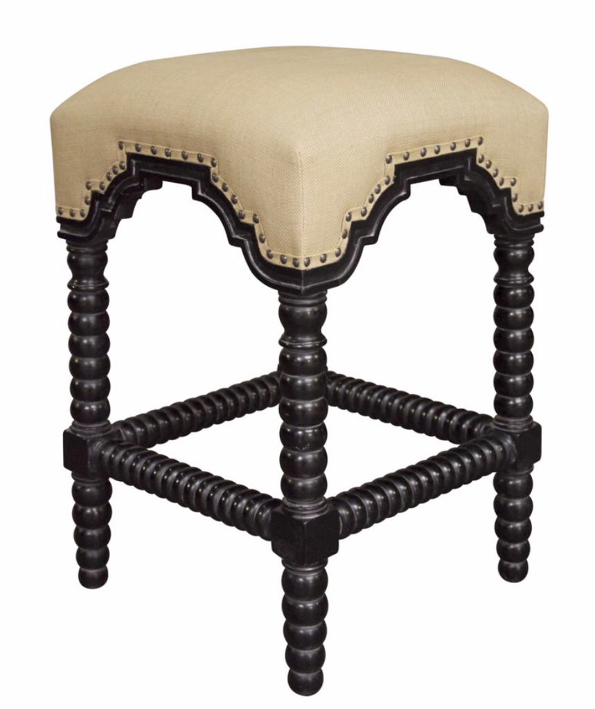 Abacus Counter Stool, Hand Rubbed Black