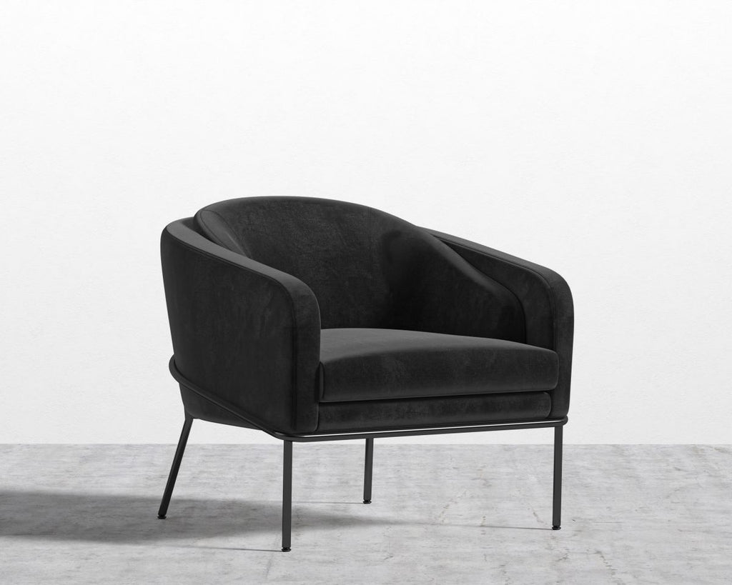 Angelo Lounge Chair, Black With Black Base