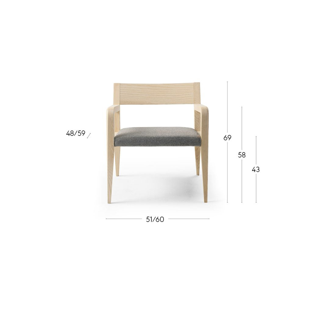 Aragosta Lounge 582, Stained Ash, Tailored Fabric