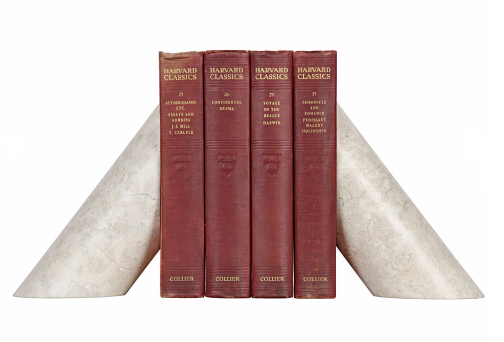 Architectural Bookends, White Marble