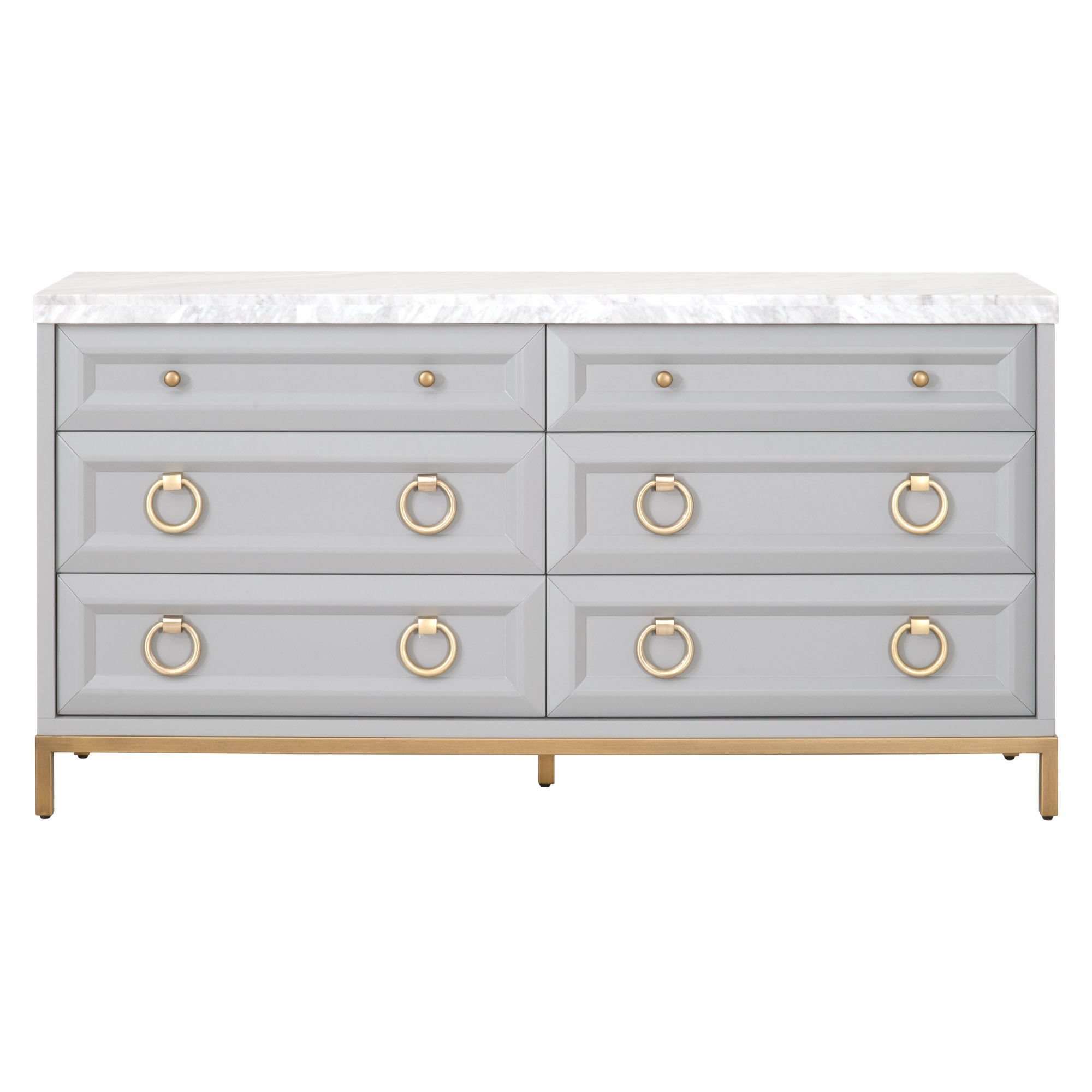 Azure Carrera 6-Drawer Double Dresser, Dove Grey Azure Carrera 6-Drawer Double Dresser, Dove Grey