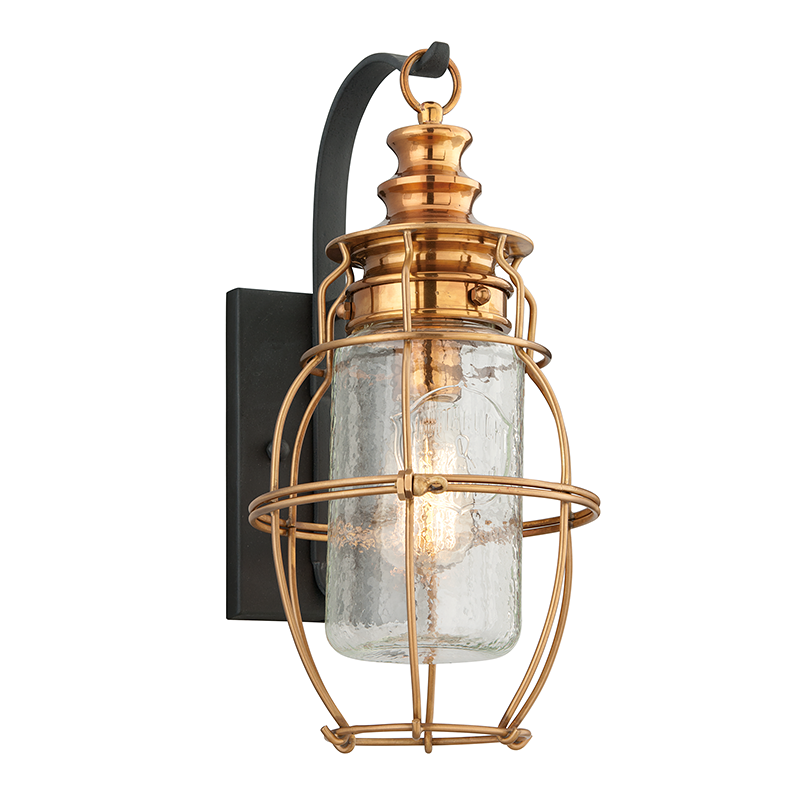 Little Harbor Lantern with Extension, 7" - Aged Brass