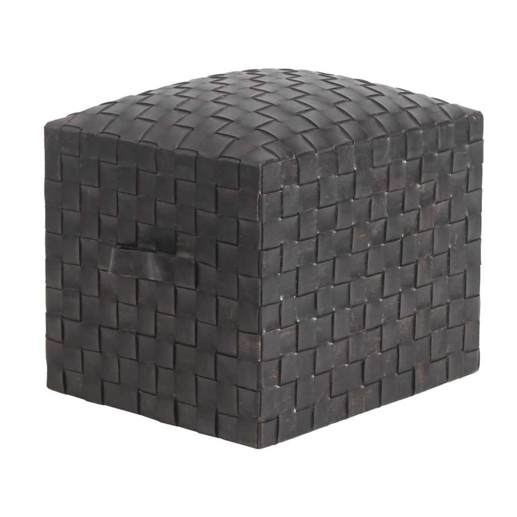 Leather Stool Brooklyn, Black