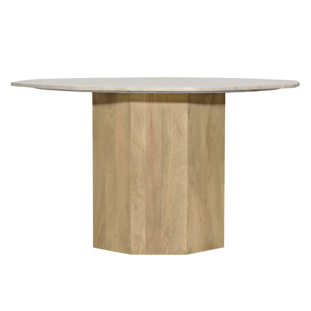 Gustav Dining Table Dyna Marble and Oak Wood - Light Natural
