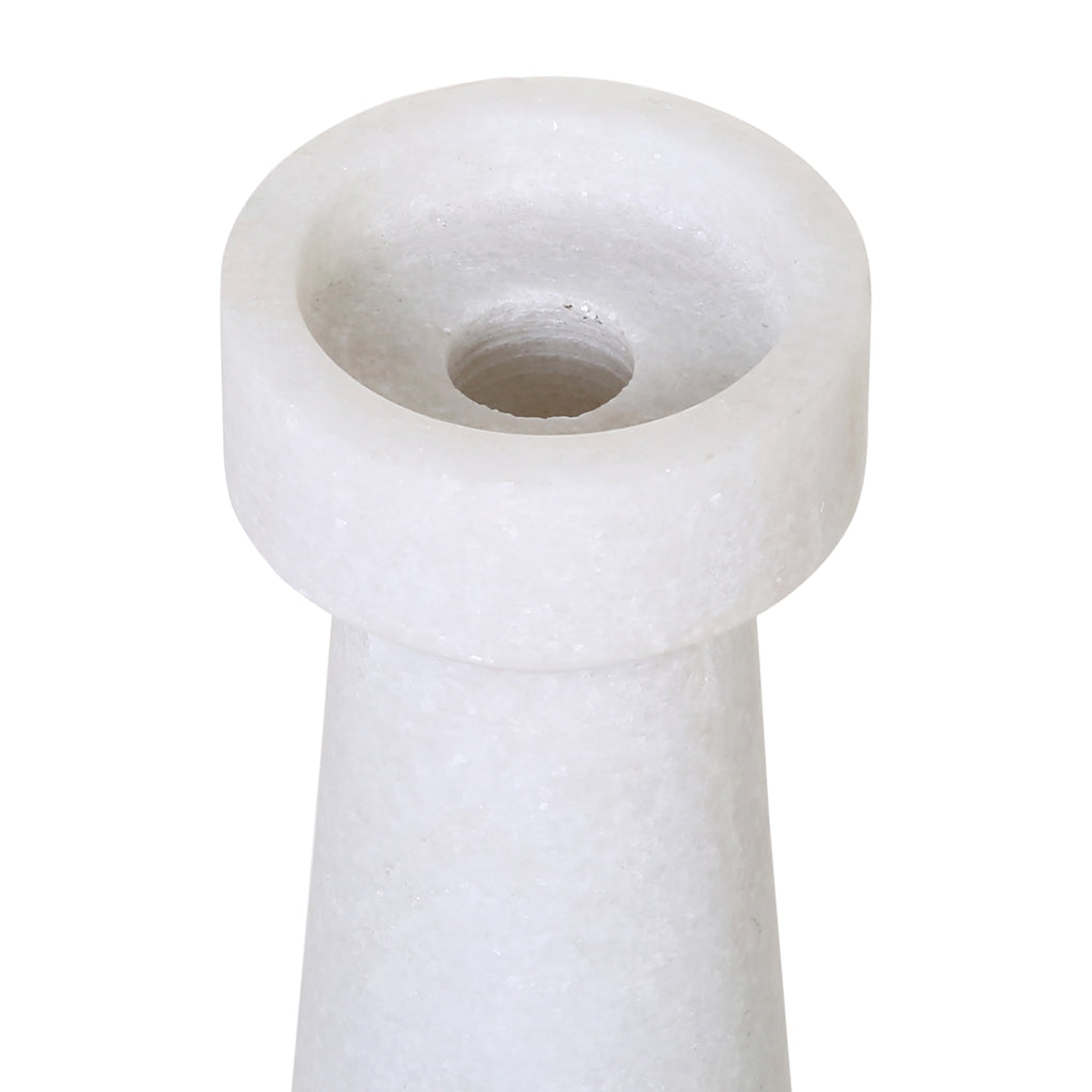 Felipa Candle Stand Set of 2 Marble - White