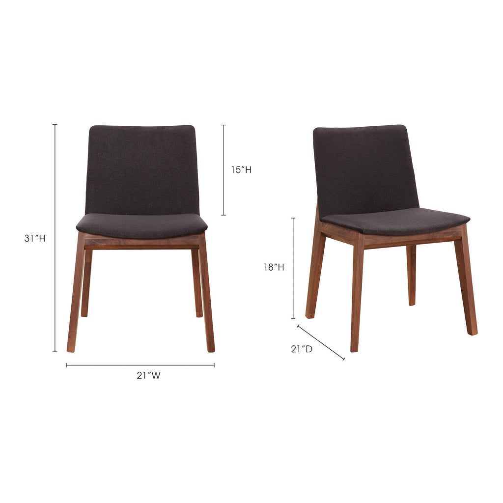 Deco Dining Chair, Black, Polyester, Set of 2