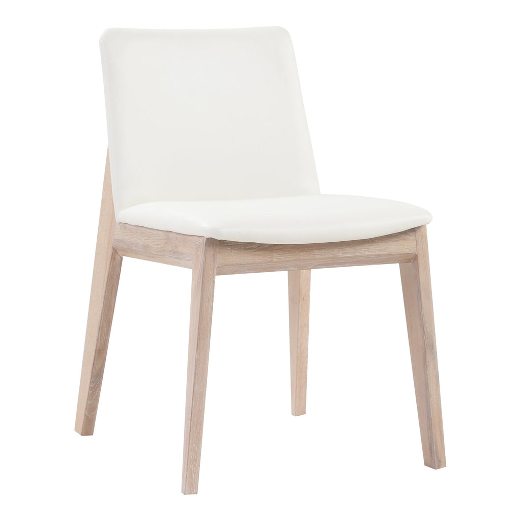 Deco Oak Dining Chair, White, Set of 2