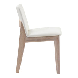 Deco Oak Dining Chair, White, Set of 2