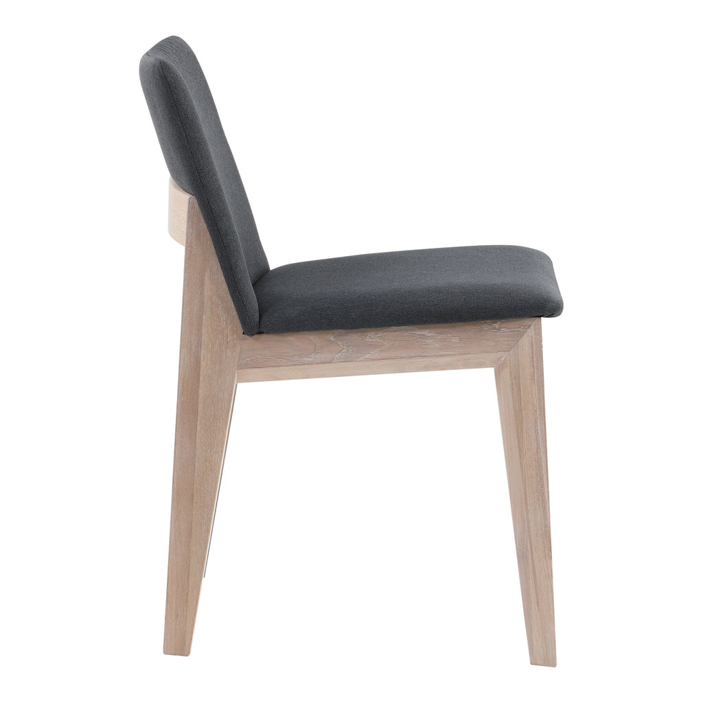 Deco Oak Dining Chair, Dark Grey, Set of 2