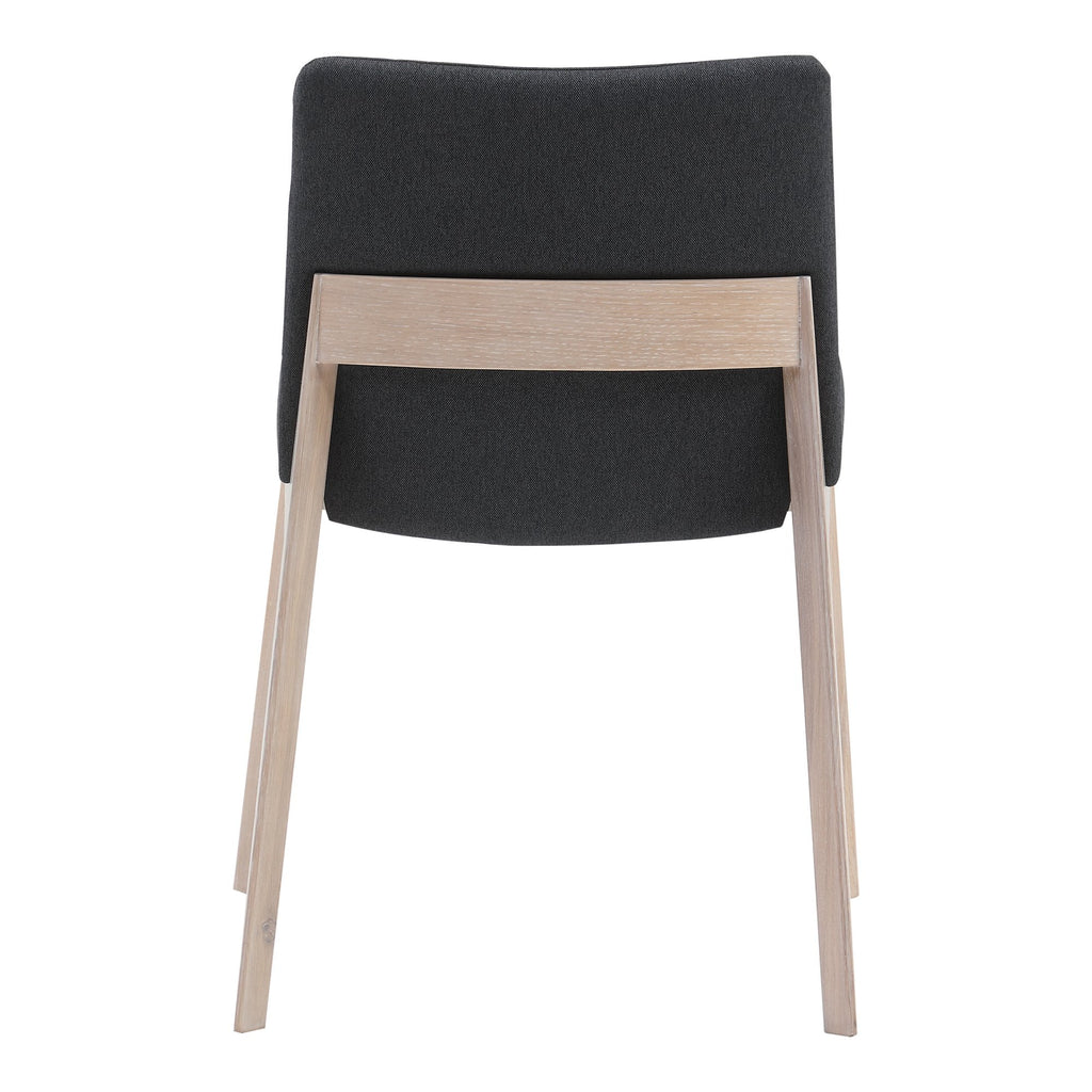 Deco Oak Dining Chair, Dark Grey, Set of 2