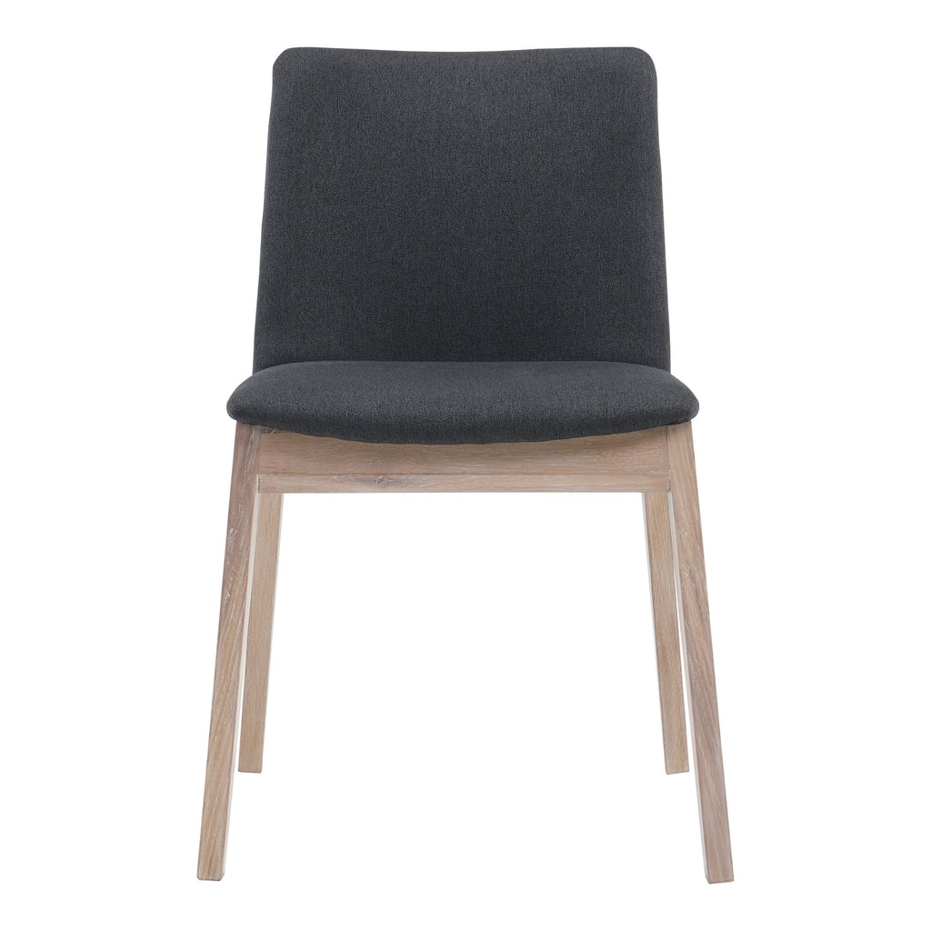 Deco Oak Dining Chair, Dark Grey, Set of 2