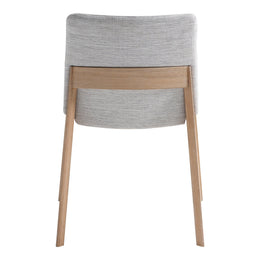 Deco Oak Dining Chair, Grey, Set of 2