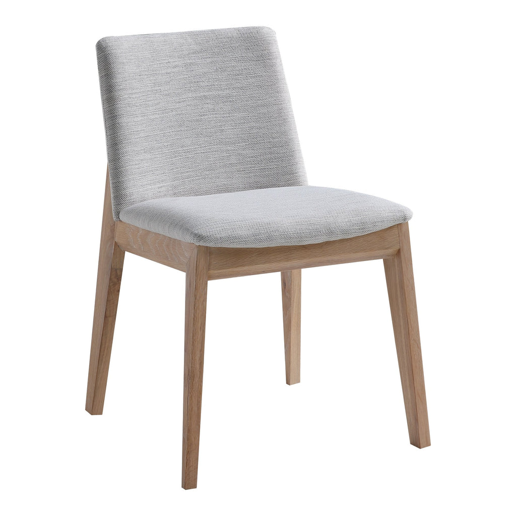 Deco Oak Dining Chair, Grey, Set of 2