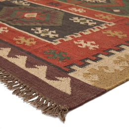 Jaipur Living Amman Handmade Geometric Red/ Gold Runner Rug