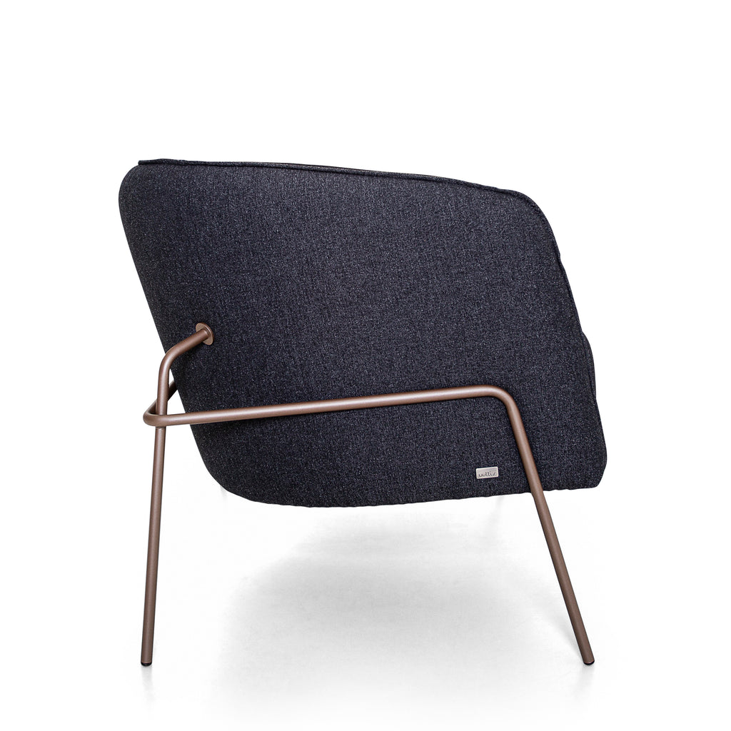 Contemporary Bella Armchair Featuring Metal Frame and Black Fabric